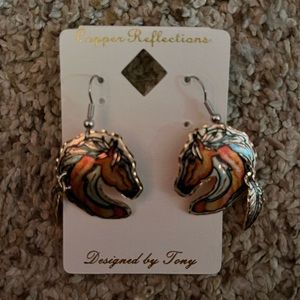 Horse dangle earrings